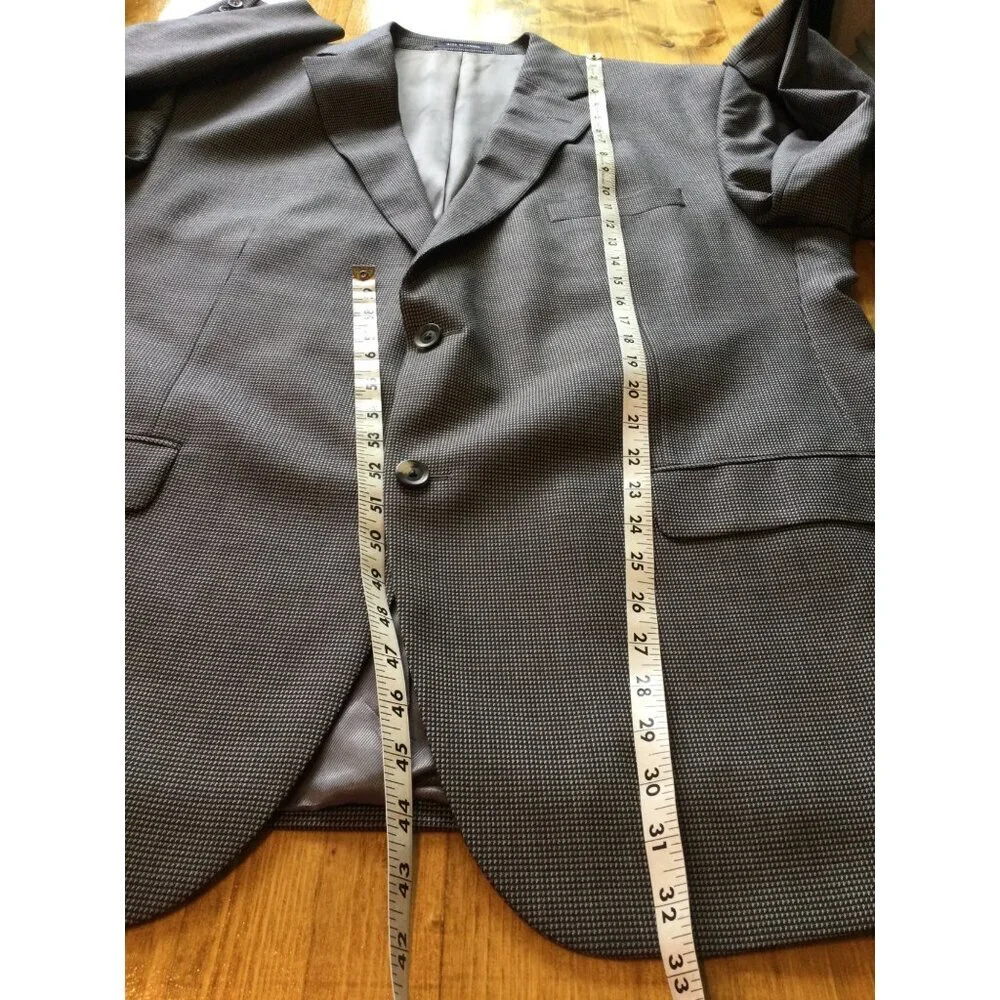 Mens Cremeux Loro Piana Wool Blazer Size 48R Gray Houndstooth Flawed